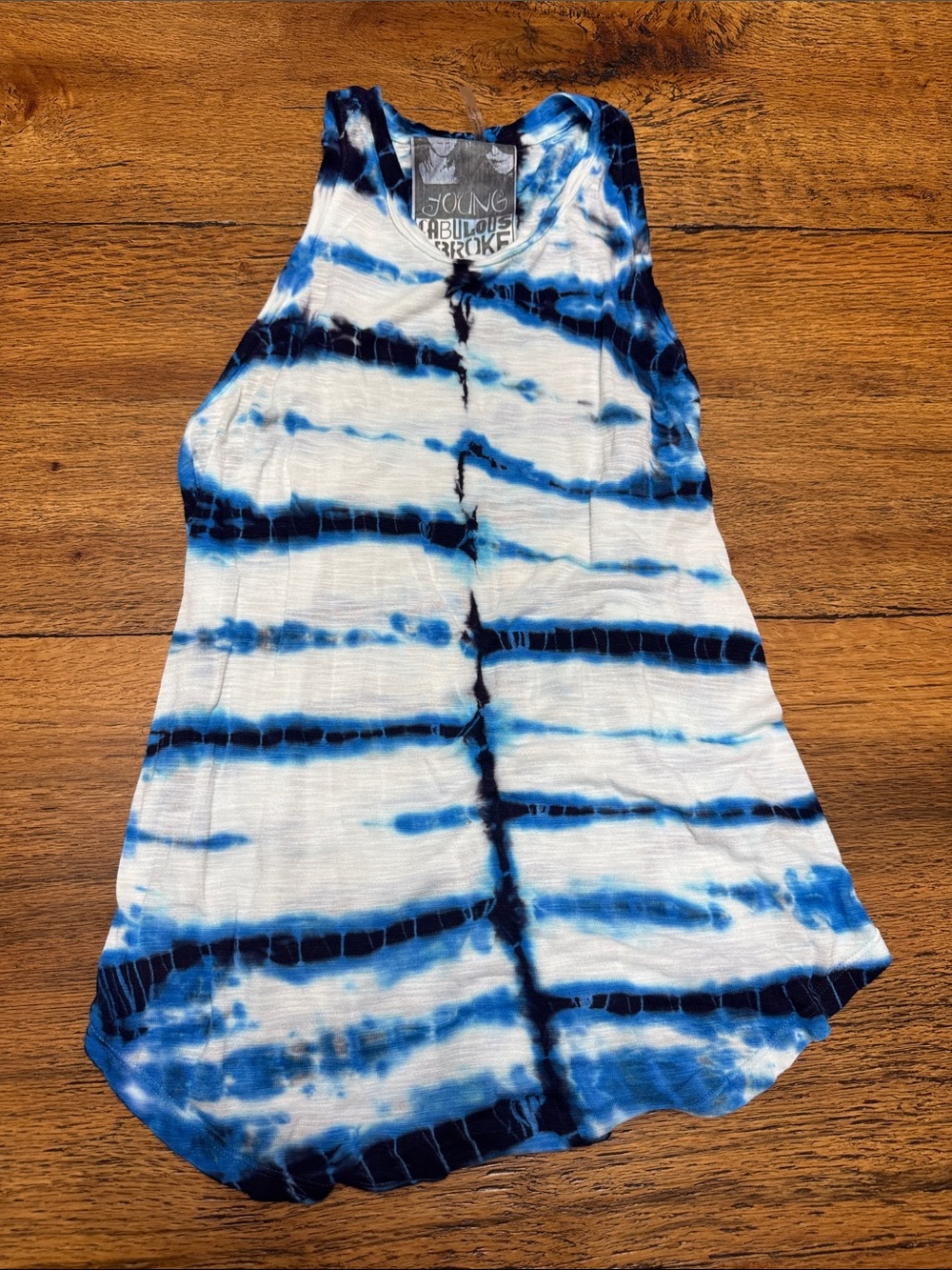 Young Fabulous & Broke Blue & Navy Tie-Dye Tank Top